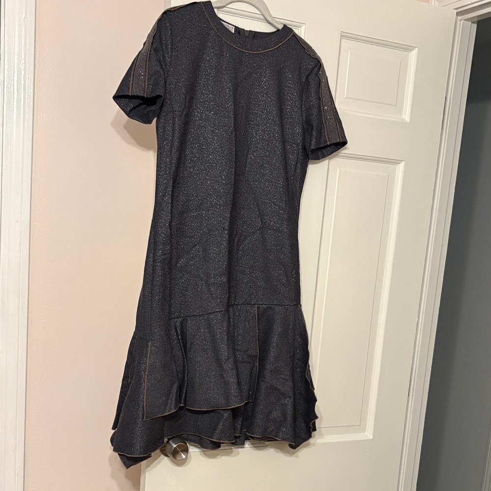 Brunello Cucinelli Dark Gray Midi Dress